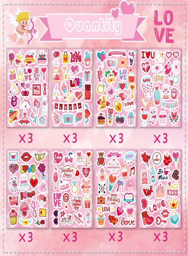 DUJAA 465PCS Valentine Stickers - Valentines Stickers for Kids Love Stickers Kawaii Heart Stickers Valentine's Day Theme Stickers Party Favors Gifts Decorations Supplies - Image 2
